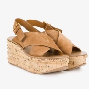 Authentic Chloe platform wedge sandal like new